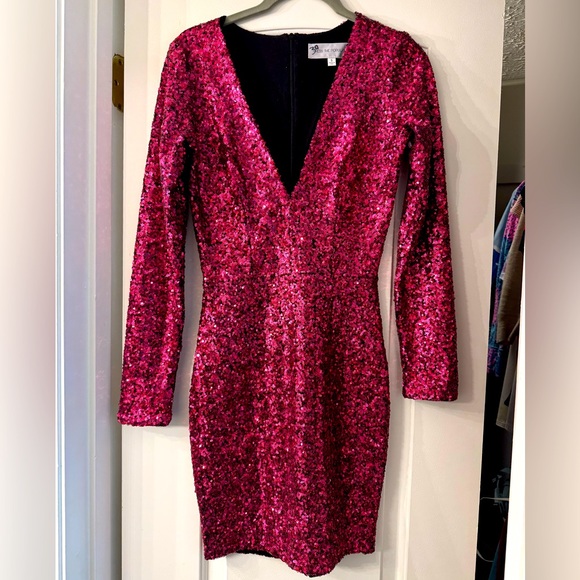 Dress the Population Bridget Sequin V-Neck Bodycon Dress - Picture 1 of 2